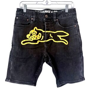 IceCream Denim Shorts Graphic Print Black Jean Shorts Mens Size‎ 30